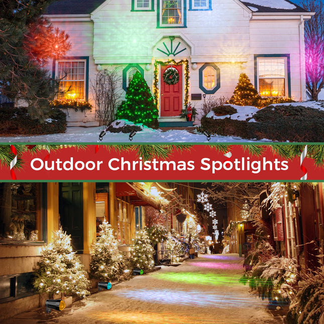 Christmas Lights Spot Lights Outdoor Christmas Decorations RGB SpotLights Landscape Lighting with Remote Control Waterproof Spot Lights for Yard with Remote 16 Color Halloween Lights Outdoor 2 Pack