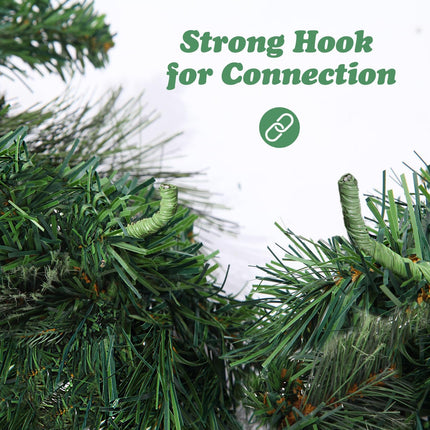 9 FT Prelit Christmas Garland with Pine Cones, Artificial Snowy Pine Garland for Christmas 50 Battery Operated Warm Lights and Timer Xmas Garlands Decor Indoor Outdoor