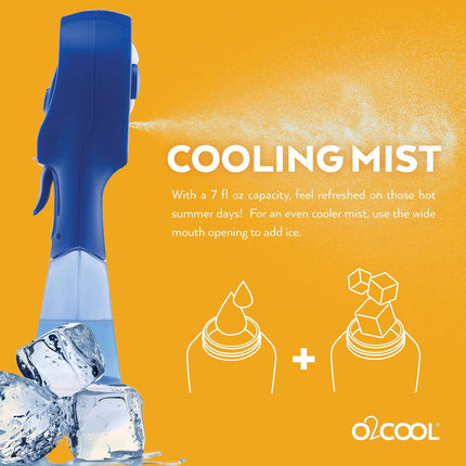 O2Cool 2 Pack Elite Battery Powered Handheld Water Misting Fans Blue