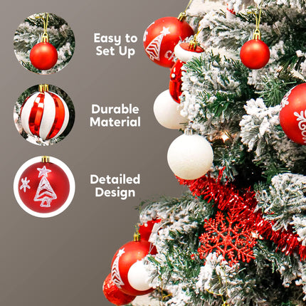 Joiedomi 157 Pcs Christmas Ornaments with a Star Tree Topper, Shatterproof Christmas Ornaments for Holidays, Party Decoration, Tree Ornaments, Events, and Christmas()