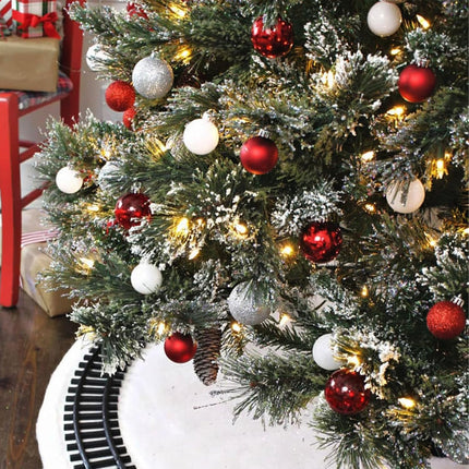 Christmas Ornaments Set, 100ct Red and White Christmas Balls Decoration Set, Shatterproof Hanging Plastic Christmas Ball Ornament for Xmas Tree Holiday Decor