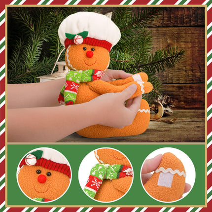 Gingerbread Man Christmas Tree Topper Decorations Gingerbread Christmas Decorations for Home Christmas Tree, Wine Bottle & Curtain Ornaments Funny Home Decorations