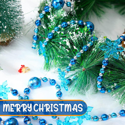 16 ft Christmas Tree Bead Garlands Hanging Christmas Tree Garland Pearl Xmas Tree Bead for Christmas Tree Fireplace Wreath Ornaments Christmas Party Decorations