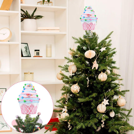 Retisee 7.9 Inch Pastel Dessert Christmas Tree Topper Pink Cake Tree Topper Candy Donut Christmas Tree Decoration Pastel Christmas Ornaments for Christmas Year Birthday Party Decor