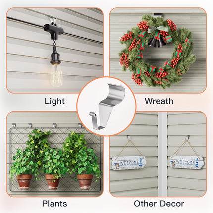 16 Pack Vinyl Siding Hooks, Heavy Duty No Hole Siding Hooks for Hanging Outdoor Decorations, Easy to Install and No Drilling Hooks for Hanging Christmas Wreath