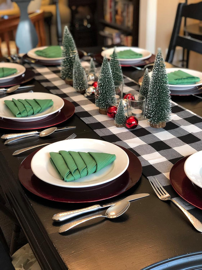 Small Christmas Tree - Christmas Table Decorations, Fake Flocked Xmas Tree Decor Mini Tinsel Christmas Tree for Kitchen Mantel Office Bedroom Window Table Top