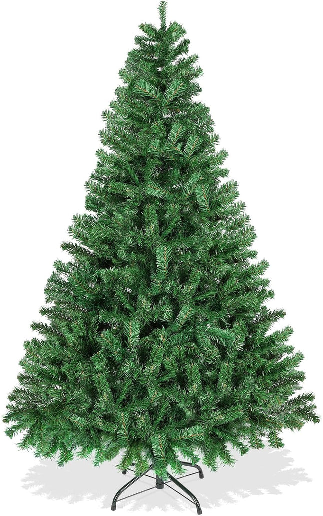 5FT Artificial Christmas Tree with 550 PVC Branch Tips, Christmas Tree with foldbale Metal Base, Easy Assemble, Christams Decoration for Home and Office