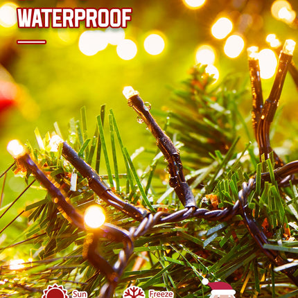 Minetom 50 Ft 1000 LED Cluster Lights Christmas Tree Lights Outdoor Christmas Firecrackers String Lights, 12 Modes Timer Remote Waterproof Plug in Twinkle Fairy Lights for Xmas Tree Garland Party