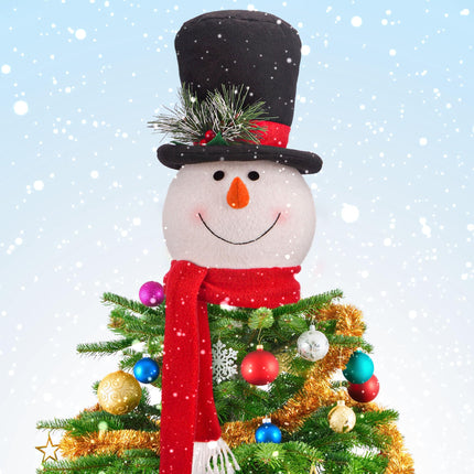 Christmas Tree Topper Snowman Hugger Santa Christmas Tree Topper Xmas Holiday Winter Wonderland Party Year Decoration Ornament Supplies