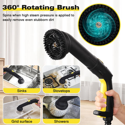 Uniqus Steam Cleaner, Heavy Duty Canister Steamer With 28 Accessories, Steam Mop With 5M Extralong Power Cord For Home Floor Cleaning, Grout, Wallpaper Removal, Upholstery, Car Detailing