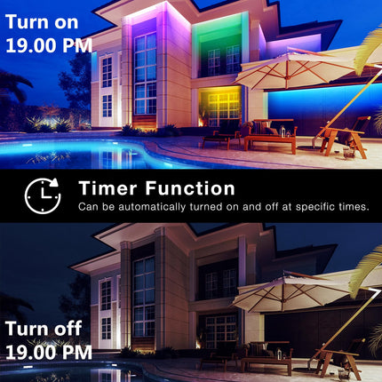 DAYBETTER 200 ft Outdoor LED Strip Lights Waterproof,IP67 Waterproof LED Light Strips with Remote,App Control Music Sync RGB Exterior LED Rope Lights,LED Lights for Bedroom,Roof,Pool,Deck,Balcony
