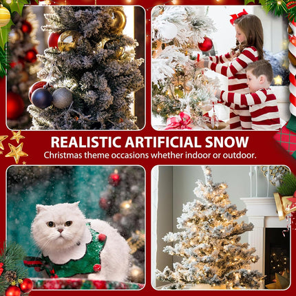 hatisan 2.2 Lbs Snow Flocking Powder with A Spray Bottle, Instant Snow Fake Snow, Flocking Kit for Christmas Decorations Indoor Outdoor (2.2 Pounds)