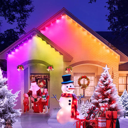 Permanent Outdoor Lights, 100ft Eternity RGB Built in Chip Outdoor Lights 60 LED Smart Eaves Lights IP67 Waterproof for Christmas Party Outdoor, Control with App/Remote 209 Scene Modes