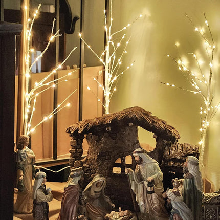 Bexdir Lighted Birch White Branches for Vase 33IN 180LED with Timer Plug in, Artificial Tree White Birch Twig for Christmas Home Decor Party Wedding Bedroom