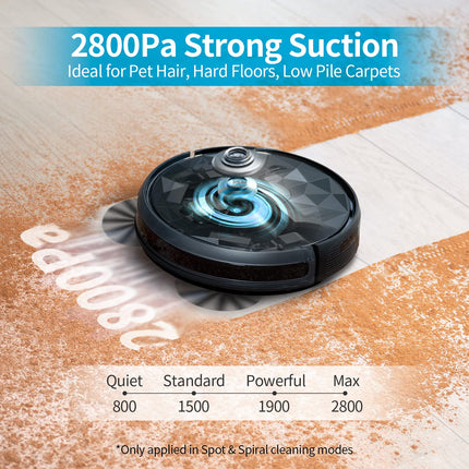 Airrobo Robot Vacuum Cleaner With 2800Pa Suction Power, App Control, 120 Mins Runtime, Selfcharging Robotic Vacuum Cleaner For Low Carpet, Pet Hair, Hard Floors, P20