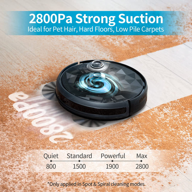 Airrobo Robot Vacuum Cleaner With 2800Pa Suction Power, App Control, 120 Mins Runtime, Selfcharging Robotic Vacuum Cleaner For Low Carpet, Pet Hair, Hard Floors, P20