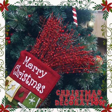 10 Pack Artificial Glitter Berry Stem 15'' Fake Christmas Picks Red Ornaments for Christmas Tree Decorative Bead Sticks Glittery Twigs for Vase Year Wedding DIY Garland Wreath Home Decor