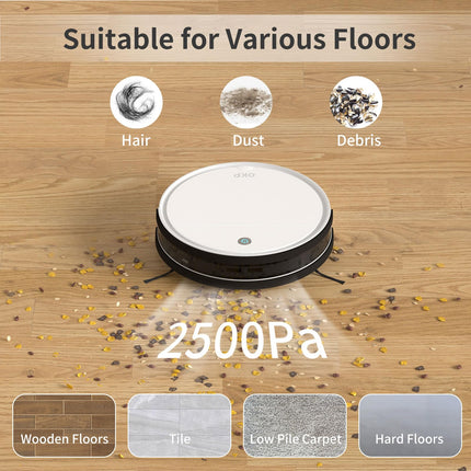 Okp Robotic Vacuum Cleaner, Wifiappalexa, Robot Vacuum Cleaner With Schedule, Efficient Filtration System, Selfcharging, Slim Design, Quiet, Perfect For Hard Floors, Pet Hair, Carpets