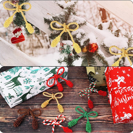 DIYASY Decorative Garland Twist Ties, 12 Pcs Gold Christmas Banister Wraps for Stairs Reusable & Flexible Railing Wraps Home Decorations