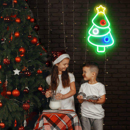 Christmas Neon Signs for Wall Decor USB Operated Neon Art Decorative Lights for Home Office Bar Pub Club Party Supplies Idea (Christmas Tree)