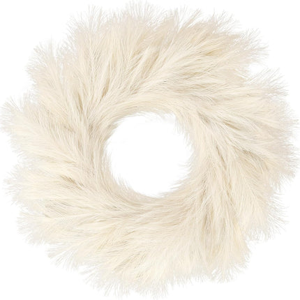 Sggvecsy Pampas Grass Wreath 26’’ Faux Pampas Wreath for All Seasons Artificial Pampas Wreath Christmas Decor Boho Wall Decor for Front Door Farmhouse Fall Autumn Xmas Spring Wreath Decoration (Biege)