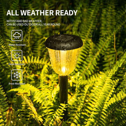 Waterproof Solar Pathway Lights Outdoor - 8 Pack Landscape Lights Solar Powered 2 Lighting Modes RGBW, Auto On/Off Solar Garden Lights for Outside, Yard, Patio Walkway Driveway
