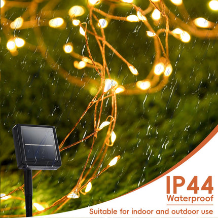Dailyart Solar String Lights Outdoor, 120 LED Waterproof Solar Christmas Lights with 8 Lighting Modes for Tree Yard Garden Party Xmas Decorations, Warm White