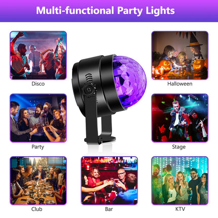 Litake UV Black Lights for Glow Party, 6W LED Disco Ball Strobe Lights for Dark Party Supplies, Sound Activated with Remote Control, Dj Light for Halloween Xmas Birthday Party Home Decorations, 4 Pack
