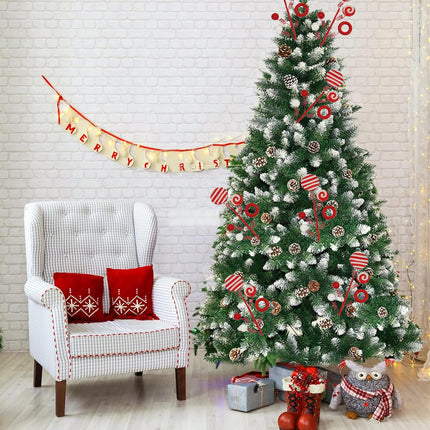 4 Pcs Christmas Tree Picks and Sprays, 17 Inch Grinchs Christmas Tree Decorations, Glitter Red and White Christmas Ornaments for Tree Topper Filler, Candy Cane Xmas Grinchmas Décor