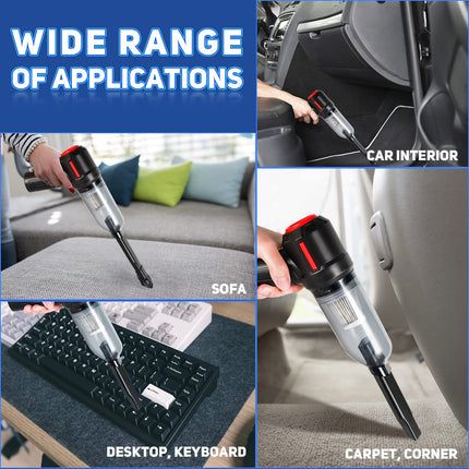 Lamonke Handheld Vacuum Cordless, 9000Pa Suction 120W High Power Car Vacuum Rechargeable, 3 In 1 Portable Air Duster With Multinozzles & Floor Brush, Mini Vacuum Cleaner For Car, Home, Office