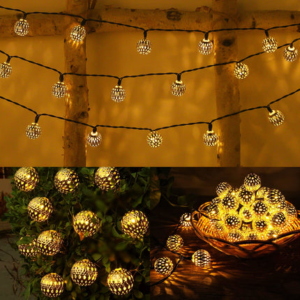 Solar String Lights for Outside, 9.8FT 20LED Outdoor Solar String Lights with 8 Mode, Moroccan Solar Fairy Lights, Waterproof Globe Solar Twinkle Lights for Outside Garden Patio Wedding, Warm White