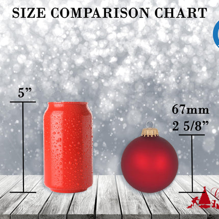 Glass Christmas Tree Ornaments - 67mm/2.625" [4 Pieces] Decorated Balls from Christmas by Krebs Seamless Hanging Holiday Decor (Velvet Oyster with Cardinal)