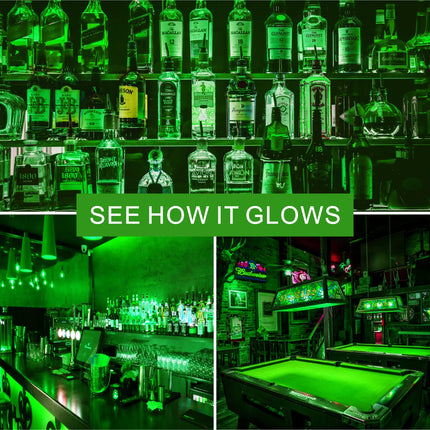 A19 LED Green Light Bulb, 9W Equivalent to 100W, Dimmable, E26 Base, 20000Hrs, for Party Decoration, Holiday Lighting, Halloween Light Bulbs, 2 Pack