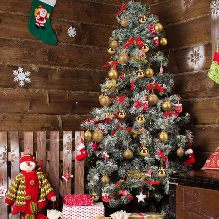 24Pcs Christmas Balls Ornaments for Xmas Christmas Tree - Shatterproof Christmas Tree Decorations Hanging Ball for Holiday Wedding Party Decoration (2.36“, Gold)