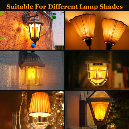 Y- Stop LED Flame Light Bulbs, 4 Modes Flickering Light Bulb with Upside Down Effect, E26 Base Fire Bulb for Halloween, Christmas Decorations, Party, Outdoor, Indoor, Home Decor (4 Pack)