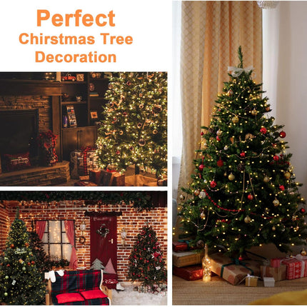 BOLWEO Christmas Tree Lights, 280LED Christmas Lights for Tree 8 Modesfor 6ft-7ft Christmas Tree, UL Certified Indoor Outdoor Christmas Decorations 8 6.6ft Drops Warm White