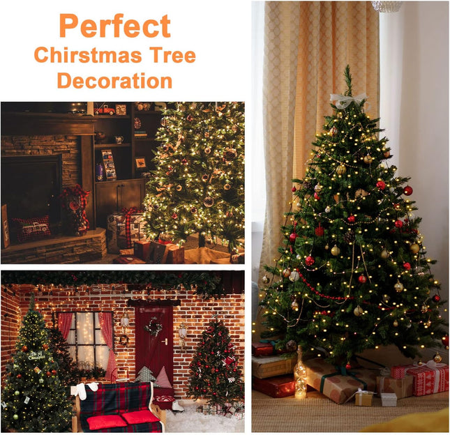 BOLWEO Christmas Tree Lights, 280LED Christmas Lights for Tree 8 Modesfor 6ft-7ft Christmas Tree, UL Certified Indoor Outdoor Christmas Decorations 8 6.6ft Drops Warm White