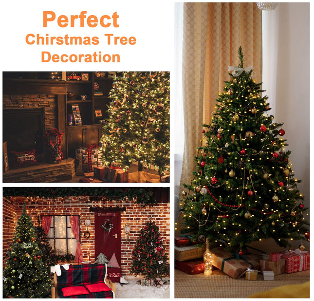 BOLWEO Christmas Tree Lights, 592LED 16 Lines Christmas Lights for Tree 8 Modes for 8ft-10ft Christmas Tree, UL Indoor Outdoor Christmas Decorations 16 9.8ft Drops Warm White