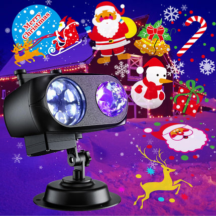 d Brighter Christmas Decorations Projector Lights Outdoor, Display 8 Patterns at A Time (3D Ocean Wave & Patterns), 8 Themes Holiday Projector Christmas House Decoration Light Show