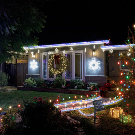 VIHOSE 2 Pcs Each 100ft 300 LED Solar Rope Lights Outdoor Waterproof Camping, 8 Modes String Light Clear PVC Tube Lighting for Party Garden Yard Wedding Christmas Halloween Tree Decor (White)