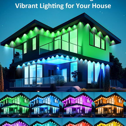 100FT Permanent Outdoor Lights, RGB 72 LED Eaves Lights with APP/Remote Control, IP67 Waterproof LED Outdoor String Lights for Christmas, Halloween, Outdoor, Garden Decor