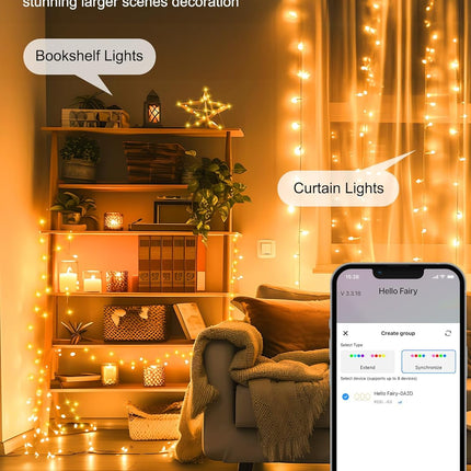 Smart USB Fairy Lights Plug in, 33Feet 100LEDs Bluetooth Twinkle Lights with Timer and Remote, App Control Starry String Lights for Wreath Wedding Party Indoor Christmas Decoration, Warm White