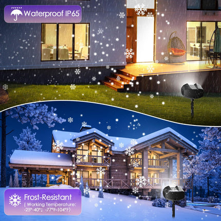 Snowflake Projector Lights Outdoor with Remote Control, Christmas Snowflake Projector Lights, IP65 Waterproof Snowfall Landscape Light Christmas Projector for Holiday,Garden