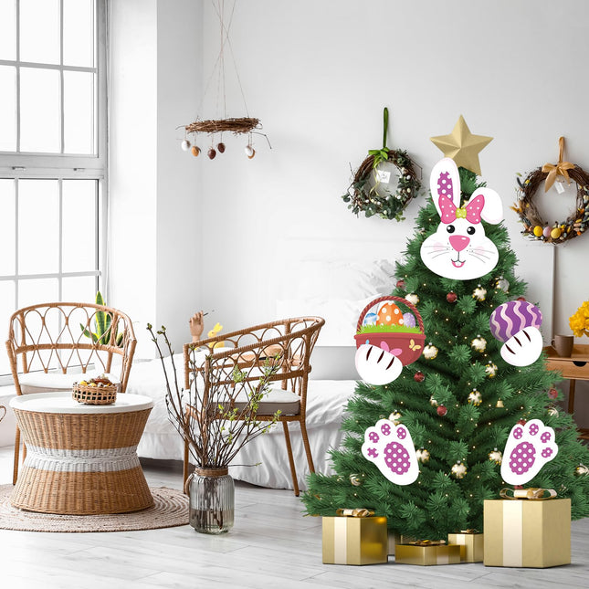 St Patrick's Day Easter Decorations Christmas Tree Topper Decorative Tree Ornaments Decor for St Patrick's Day Easter Tree Indoor Home Decorations Holiday Party Supplies (Rabbit)