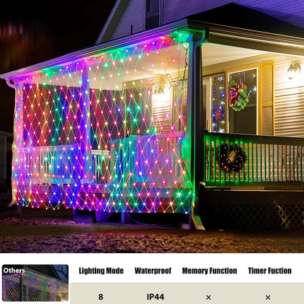 Brightown Outdoor Christmas Net Lights, 12FT x 5FT, 360 LED Waterproof Mesh Fairy Lights with Remote, 8 Modes, Connectable Multi-Color Christmas Lights for Trees, Bushes, Yards, Fences