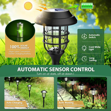 Solpex Solar Lights For Outside, Solar Outdoor Lights 8 Pack, Up To 10 Hrs Auto On/Off Garden Lights Waterproof, Solar Powered