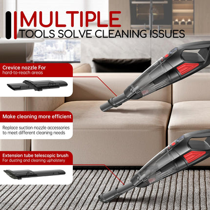 Handheld Vacuum Cordless Rechargeable Car Vacuum 9000Pa, Lightweight Portable Hand Vacuum, Hand Held Vacuum With 500Ml Dustbin, Dust Busters Cordless Rechargeable Mini Vacuum For Carhome