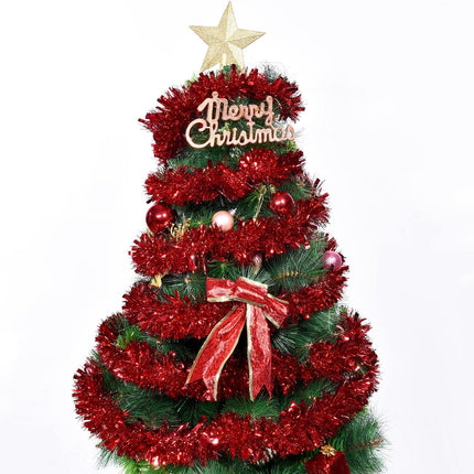 Gejoy 32.8 Feet Christmas Tinsel Garland Metallic Tinsel Garland Glittering Hanging Decoration for Christmas Tree Wreath Wedding Party Supplies (Red)