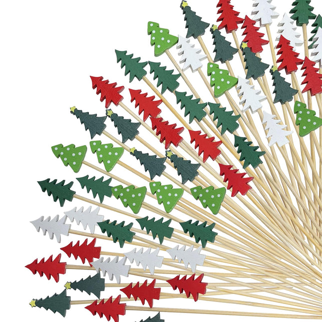 200Pcs Christmas Trees Cocktail Picks,Christmas Trees Shape Fruit Toothpick,Party Toothpicks for Appetizers Cocktail Decorations for Party Supplies