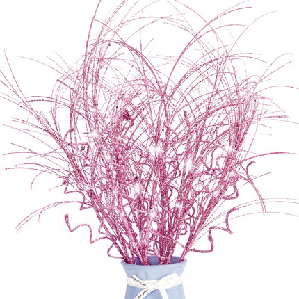 6 Pcs Christmas Glitter Ting Branches Stems Ornaments 21.6" Decorative Glittery Sticks Curly Twigs Picks for Christmas Tree Sprays Wreath Crafts Tree Topper Fillers Holiday Home Decor (6, Pink)